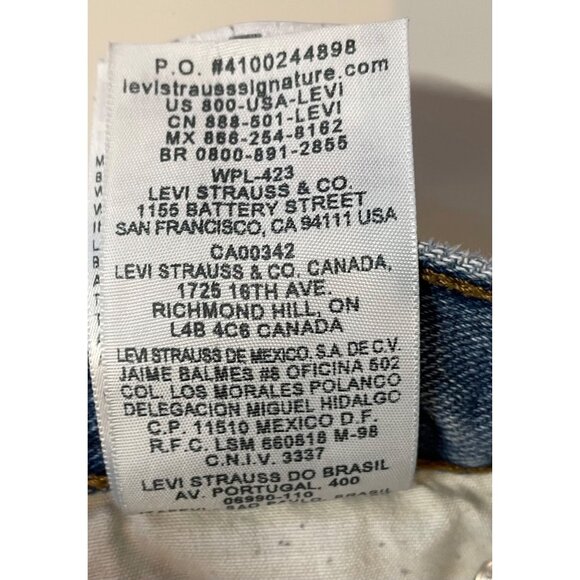 Levis Signature Bootcut Blue Denim Jeans Distressed Hem Mens Size 34X34 - Picture 11 of 13